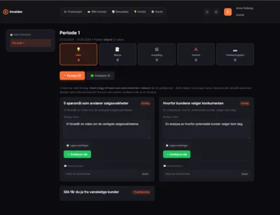Produksjonsflyt med ideer og godkjenning i Innsiden