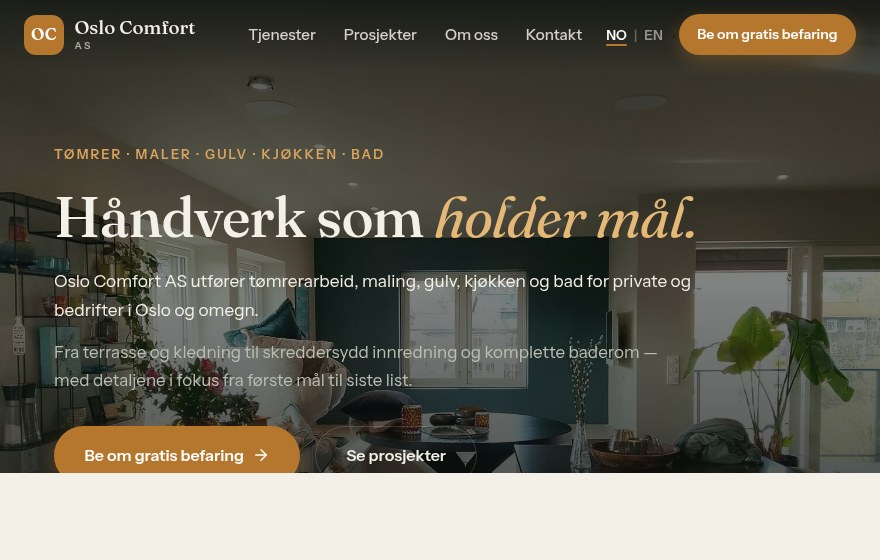 Forsiden på utkastet til Oslo Comfort