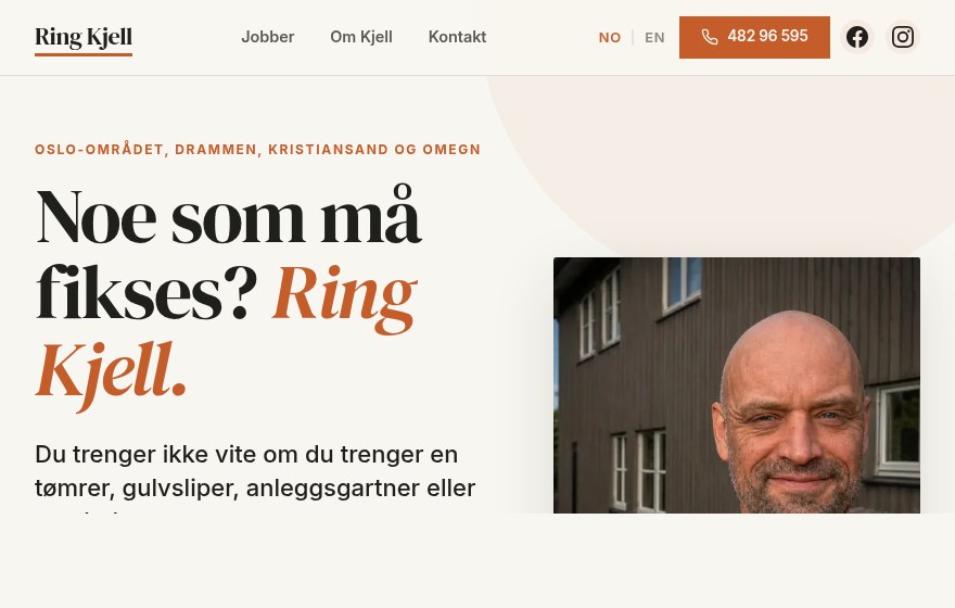 Forsiden på ringkjell.no